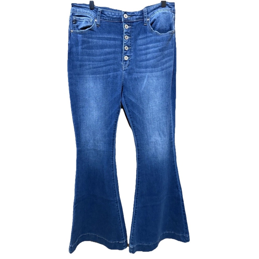 KanCan High Rise Boho Bell Flare Button-Fly‎ Jeans Size 15/31 EUC